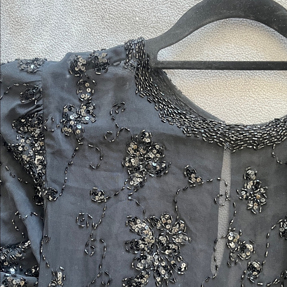 Vintage sheer black Beaded Dress